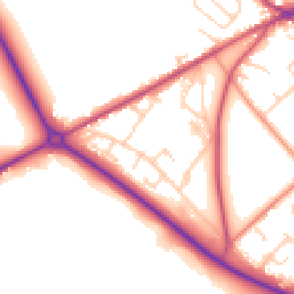 Daytime road noise heatmap for BD11 1BQ