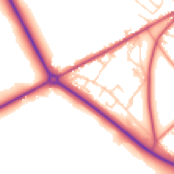 Daytime road noise heatmap for BD11 1DF