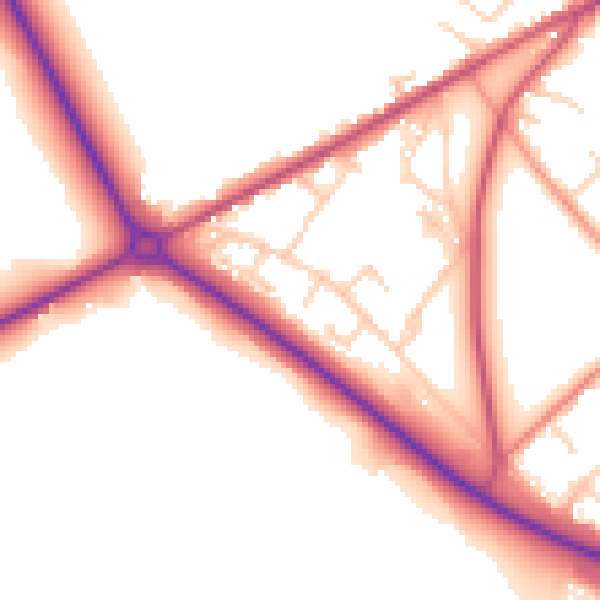 Daytime road noise heatmap for BD11 1DG