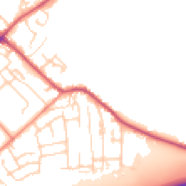 Daytime road noise heatmap for BD11 1DH