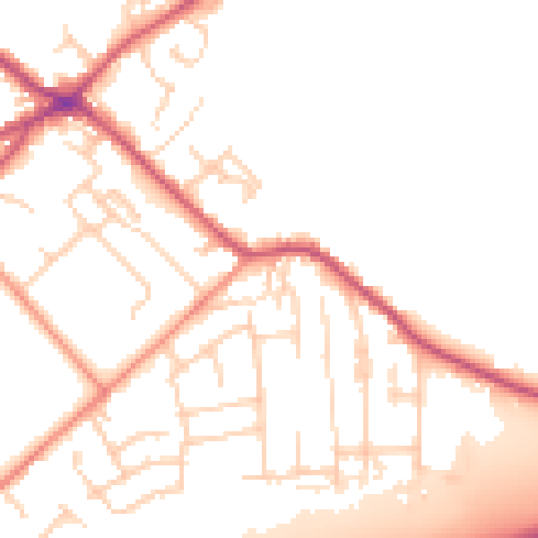 Daytime road noise heatmap for BD11 1DJ