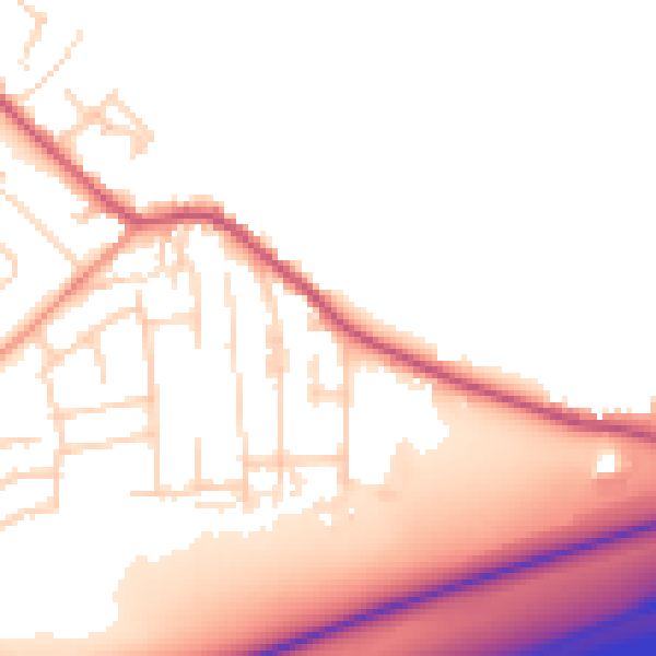Daytime road noise heatmap for BD11 1DR