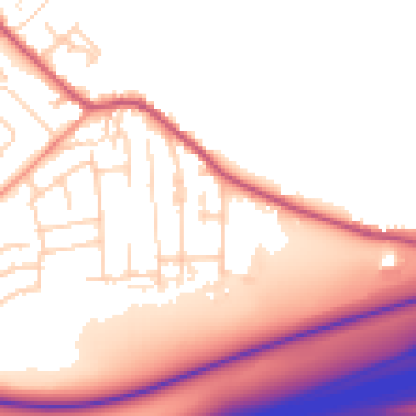 Daytime road noise heatmap for BD11 1DT