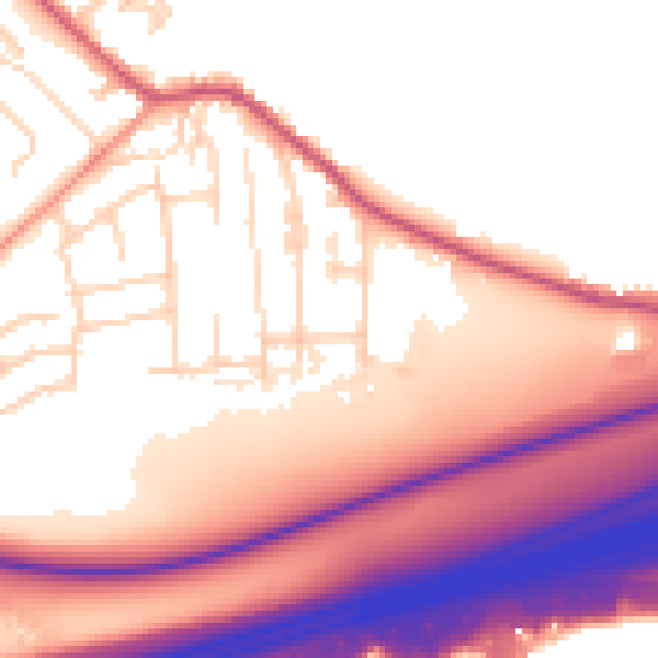 Daytime road noise heatmap for BD11 1DU