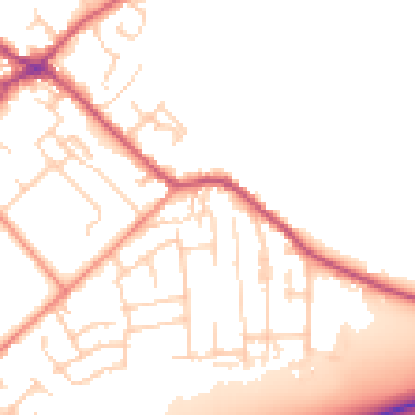 Daytime road noise heatmap for BD11 1DW