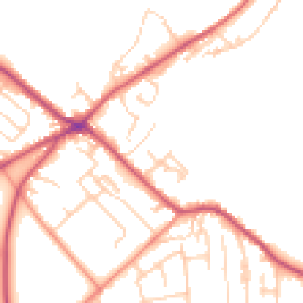 Daytime road noise heatmap for BD11 1EQ