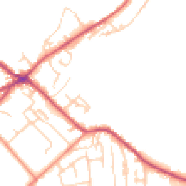 Daytime road noise heatmap for BD11 1FE