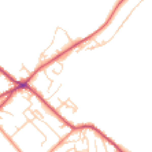 Daytime road noise heatmap for BD11 1FH