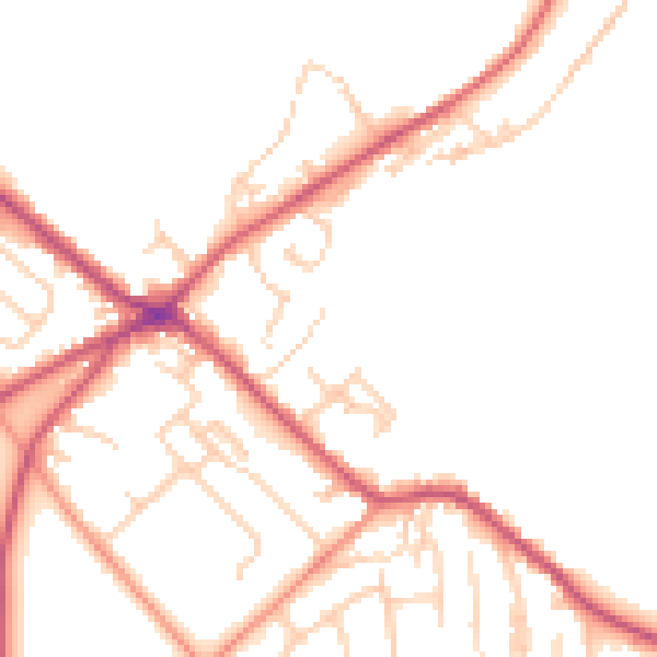 Daytime road noise heatmap for BD11 1FL