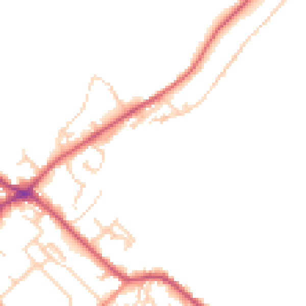 Daytime road noise heatmap for BD11 1FP