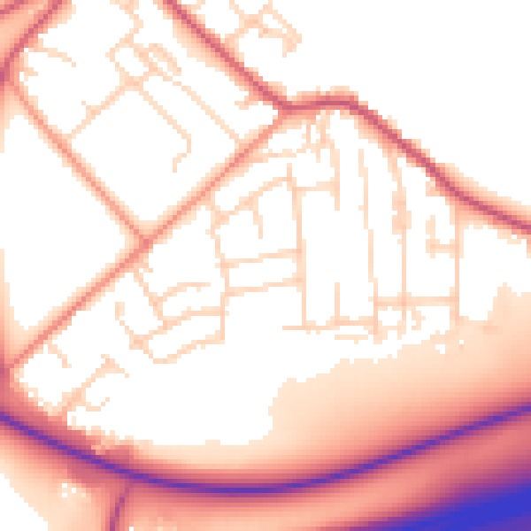 Daytime road noise heatmap for BD11 1HH