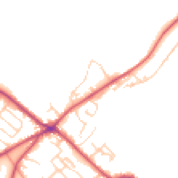 Daytime road noise heatmap for BD11 1LR