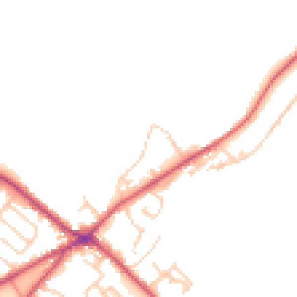 Daytime road noise heatmap for BD11 1LS