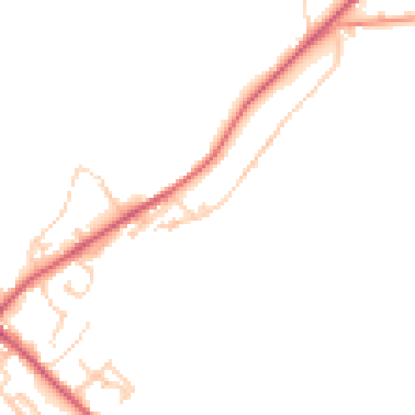 Daytime road noise heatmap for BD11 1LZ