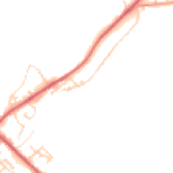 Daytime road noise heatmap for BD11 1NA