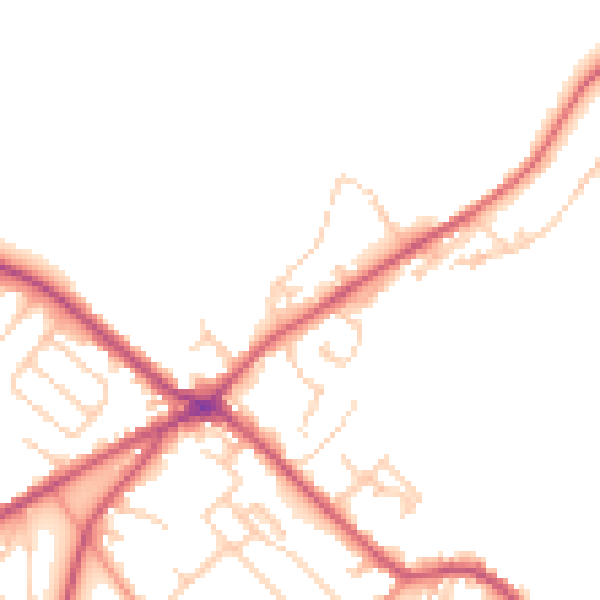 Daytime road noise heatmap for BD11 1NF