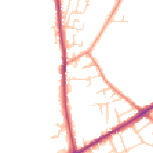 Daytime road noise heatmap for BD11 2AB
