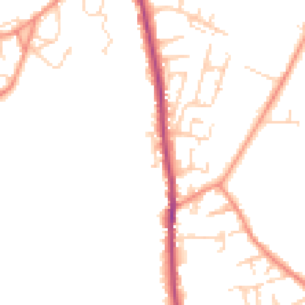 Daytime road noise heatmap for BD11 2AG