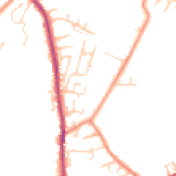 Daytime road noise heatmap for BD11 2AW