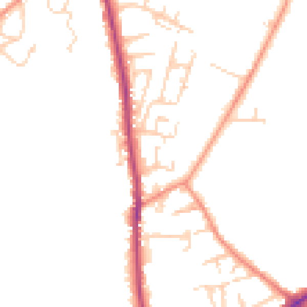 Daytime road noise heatmap for BD11 2DL