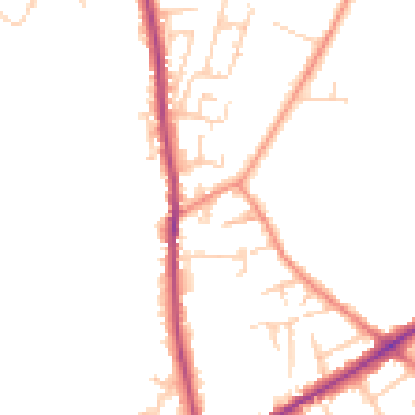 Daytime road noise heatmap for BD11 2JB