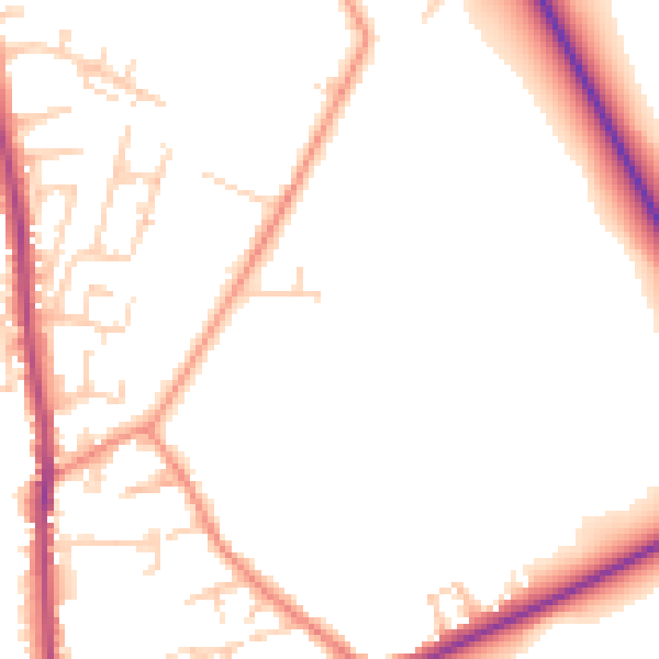 Daytime road noise heatmap for BD11 2JG