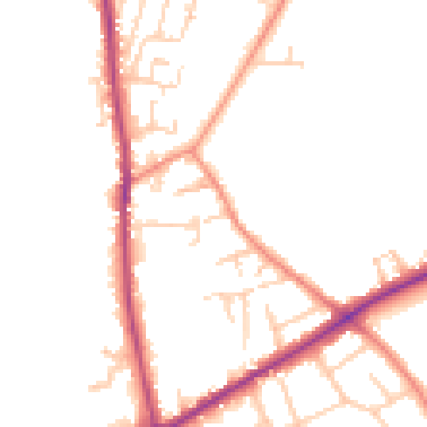 Daytime road noise heatmap for BD11 2JS