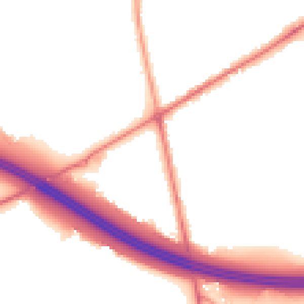 Night-time road noise heatmap for BD11 2LR