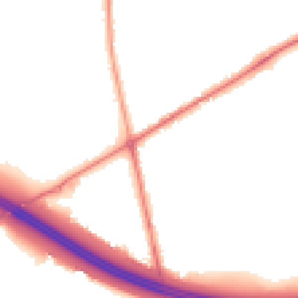 Night-time road noise heatmap for BD11 2LY