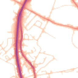 Daytime road noise heatmap for BD12 0QZ