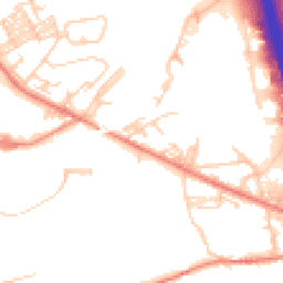 Daytime road noise heatmap for BD12 7BA