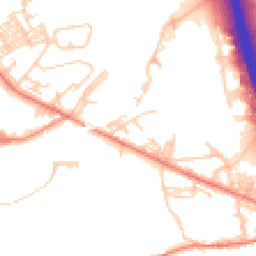 Daytime road noise heatmap for BD12 7BQ