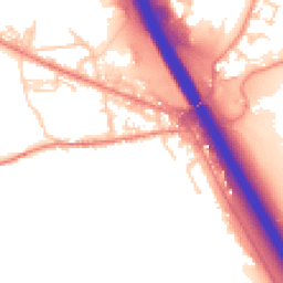 Daytime road noise heatmap for BD12 7EG