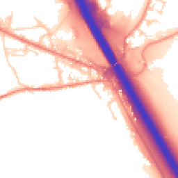 Daytime road noise heatmap for BD12 7EW