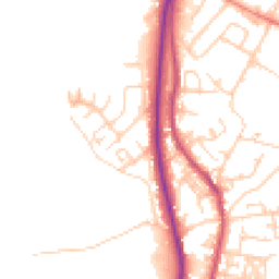 Daytime road noise heatmap for BD12 8DE