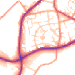 Daytime road noise heatmap for BD12 8SD