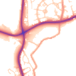 Daytime road noise heatmap for BD12 9AE