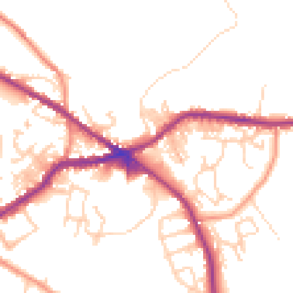 Daytime road noise heatmap for BD13 1AB