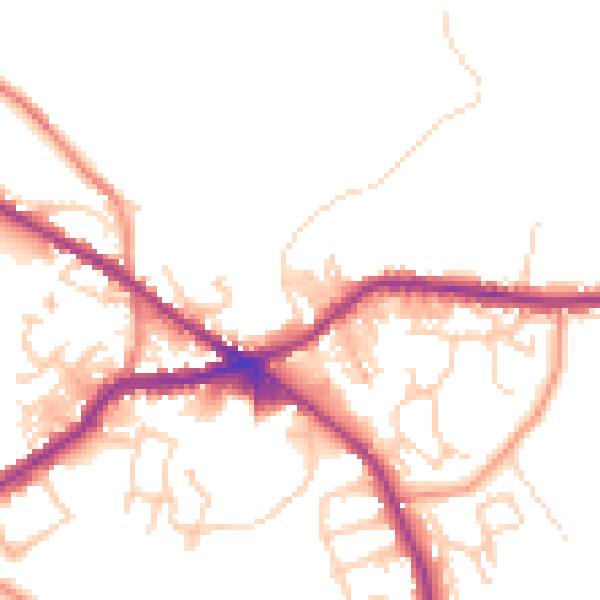 Daytime road noise heatmap for BD13 1AE