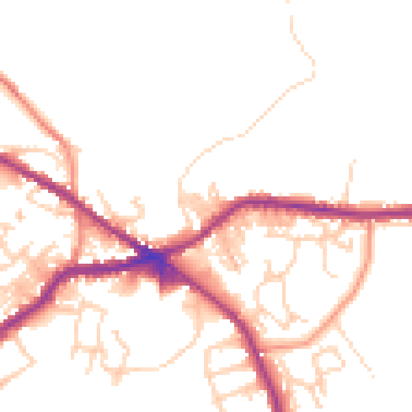 Daytime road noise heatmap for BD13 1AJ