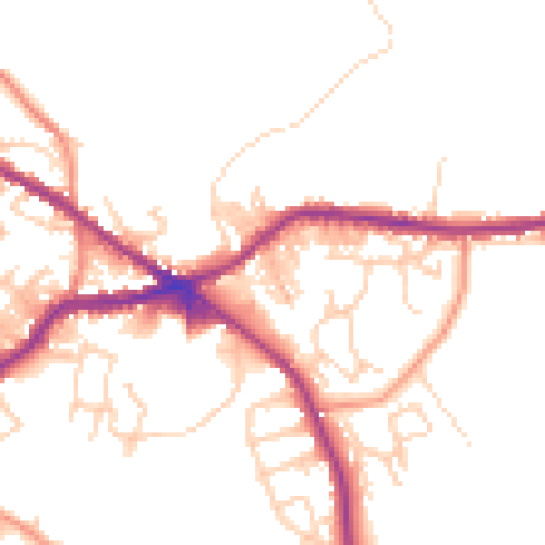 Daytime road noise heatmap for BD13 1AP
