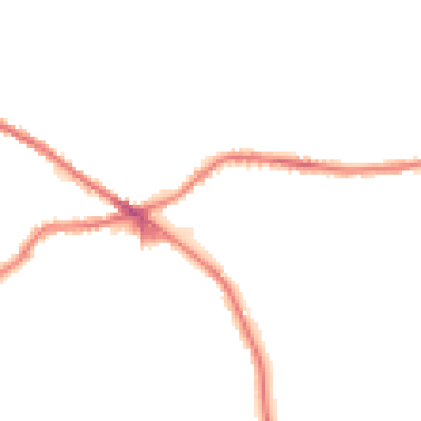 Night-time road noise heatmap for BD13 1AT