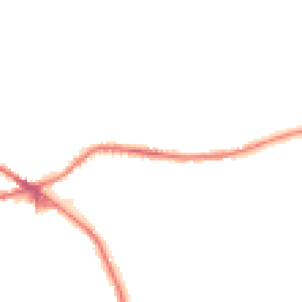 Night-time road noise heatmap for BD13 1BD