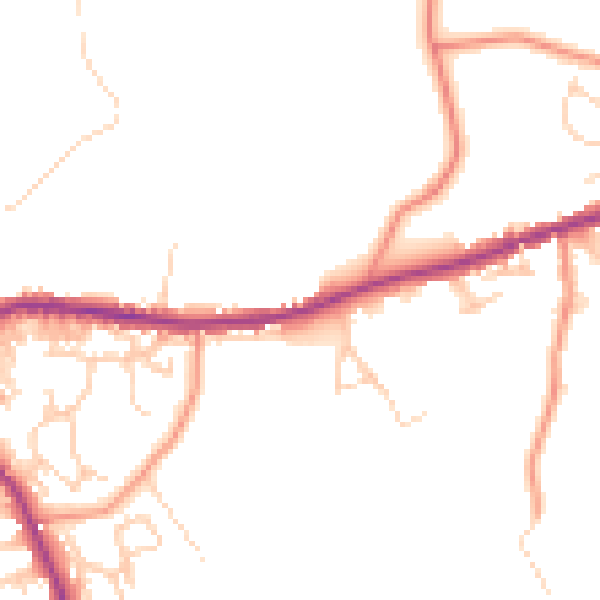 Daytime road noise heatmap for BD13 1BY