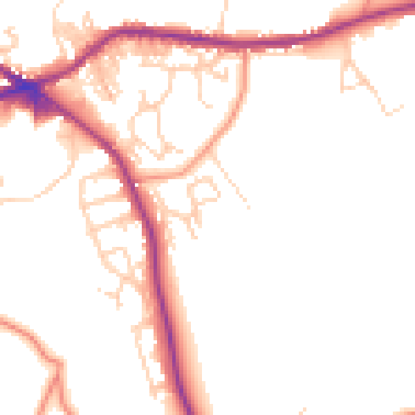 Daytime road noise heatmap for BD13 1DH
