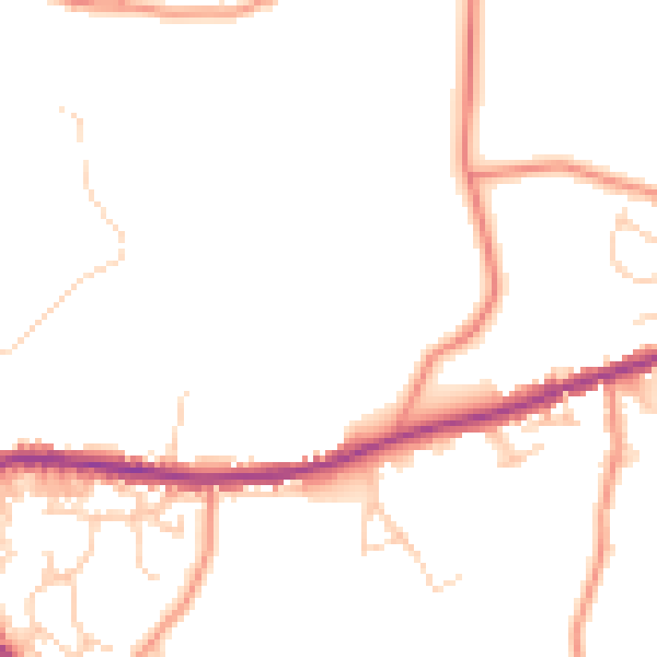 Daytime road noise heatmap for BD13 1HP