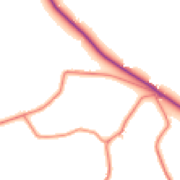 Daytime road noise heatmap for BD13 1LZ