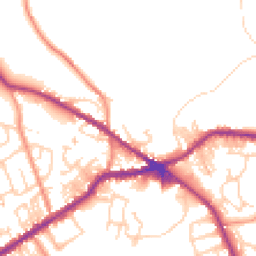 Daytime road noise heatmap for BD13 1PE