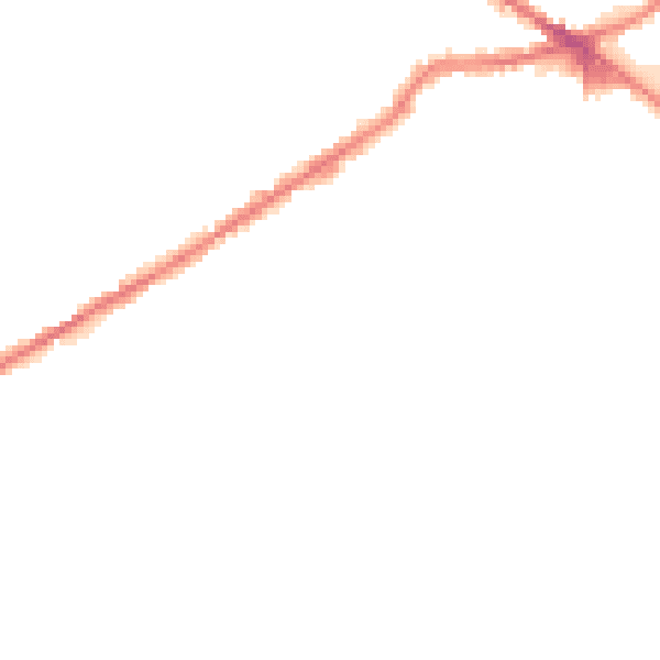 Night-time road noise heatmap for BD13 2BA