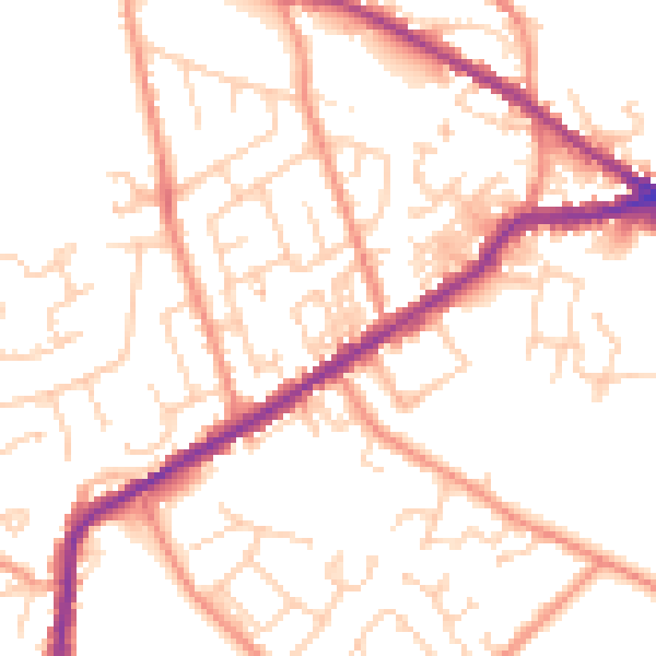 Daytime road noise heatmap for BD13 2HU